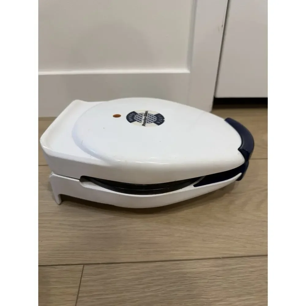 Proctor Silex Morning Baker Belgian Waffle Maker Non-Stick Blue White 26500